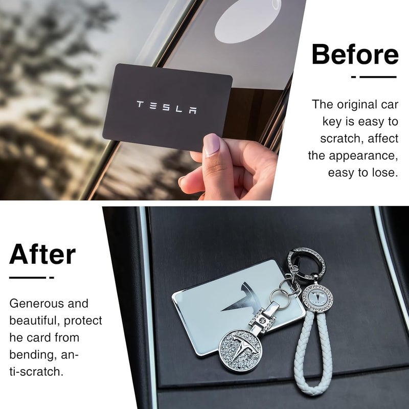 Tesheer for Tesla Key Card Holder Bling Key Chain Card Key Holder for Model S/X/3/Y Cybertruck Keychain - Image 3